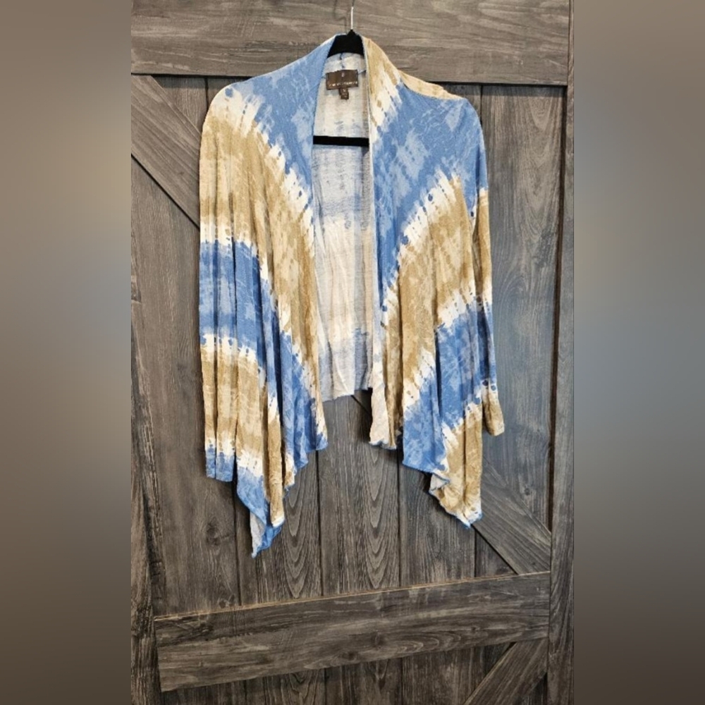 Fenn Wright Manson Blue and Tan Tie-Dye Cardigan
